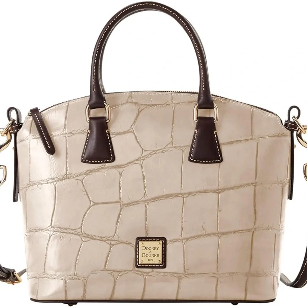 NWT Dooney & Bourke Beige Croc Satchel - Picture 4 of 9